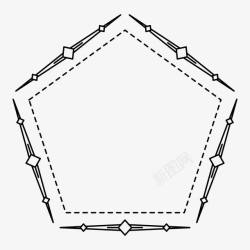 五边形图案线性几何图案高清图片