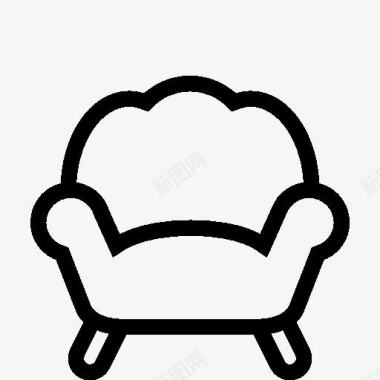 褐色简约沙发家庭扶手椅黑色logo图标图标