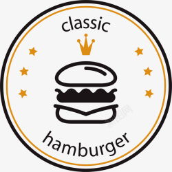 水彩汉堡汉堡标签装饰矢量图高清图片
