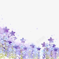 卡通紫色薰衣草边框背景装饰素材