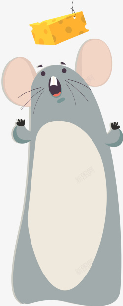 小老鼠卡通手绘偷吃蛋糕小老鼠插画装饰图案高清图片