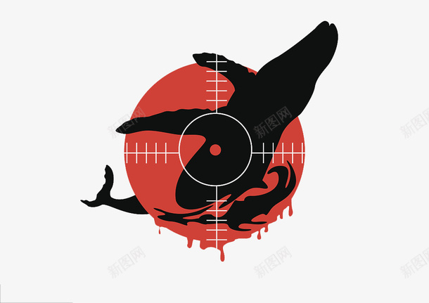 无力挣扎的鲸鱼png免抠素材_88icon https://88icon.com 命中的鲸鱼 射击目标 无力感 海洋保护 海洋垃圾 海洋生物 瞄准 红色 黑色