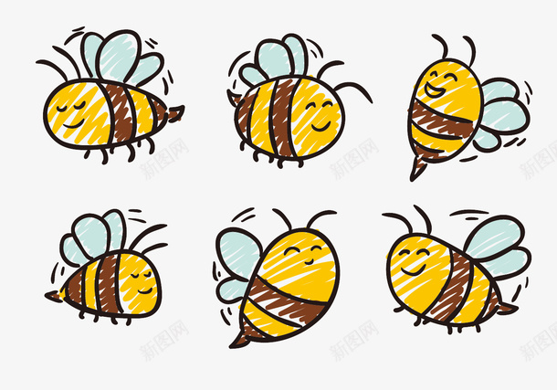 简笔画小蜜蜂png免抠素材_88icon https://88icon.com 可爱 简笔画 蜂类 蜂蜜 蜜蜂 黄色