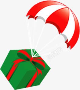 手绘绿色礼盒氢气球png免抠素材_88icon https://88icon.com 气球 礼盒 绿色