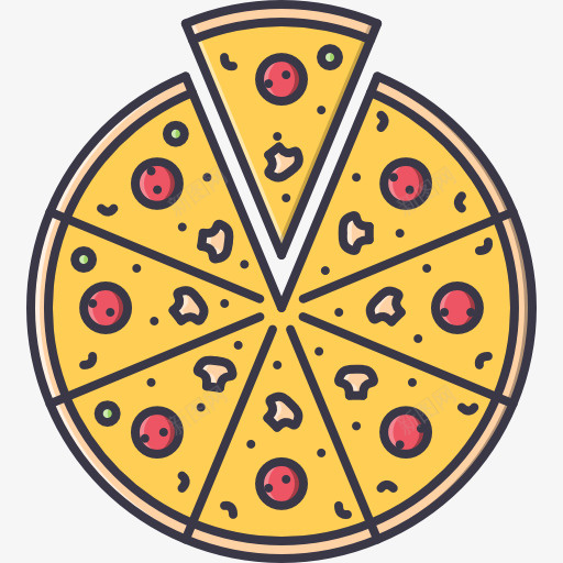 卡通美味的披萨饼png免抠素材_88icon https://88icon.com 圆形披萨 手绘图 披萨饼 美味的 美食 食物