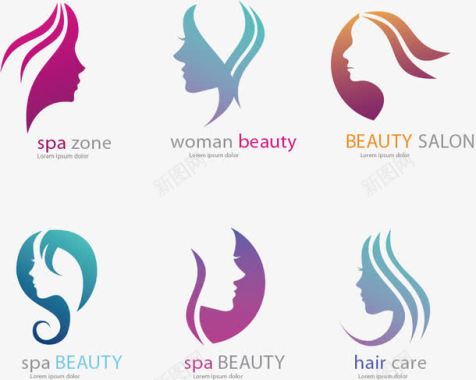 女性头像美容美发标志logo矢量图图标图标