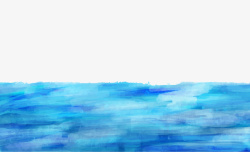 水彩绘蓝色大海风景矢量图素材