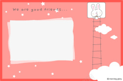 粉红色小兔子彩色相框高清图片