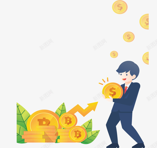 金融商务小人赚钱png免抠素材_88icon https://88icon.com 业绩增长 矢量png 赚钱 赚钱的人 金融 金融小人