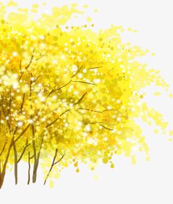 黄色树木春天风景素材