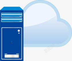 云端服务电脑安全云数据图标高清图片