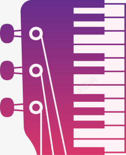 渐变紫色钢琴键盘矢量图素材