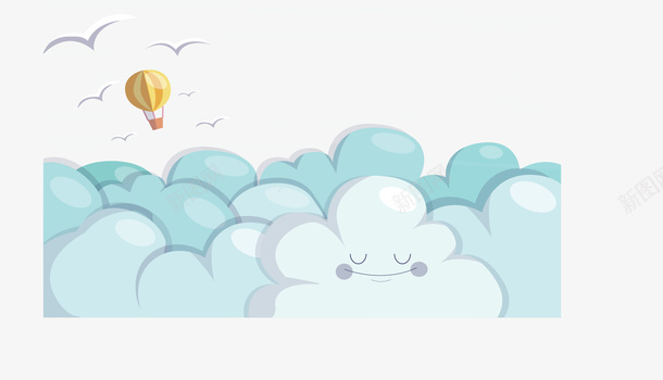 卡通美丽的云层热气球矢量图ai免抠素材_88icon https://88icon.com 云层 卡通云层 热气球 矢量png 空中美景 美丽云层 矢量图