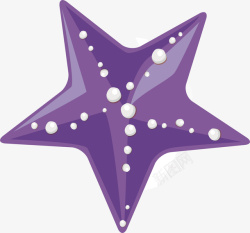 卡通紫色五角星标贴矢量图素材