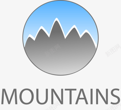 风景大自然圆形山脉logo图标图标