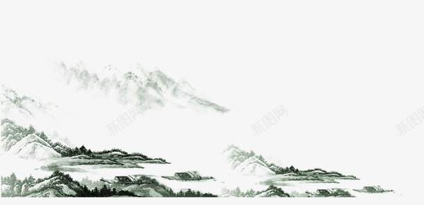 素雅中国风山水墨画图psd免抠素材_88icon https://88icon.com 中国风 免抠 免抠图 山水 山水墨图 山水墨画 山水画 水墨 素雅