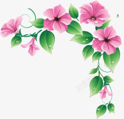粉色卡通手绘花朵植物春天素材