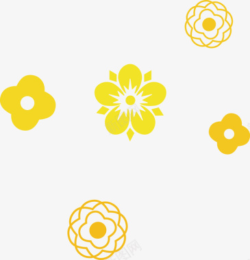梅花免抠图片精美的金色梅花矢量图图标图标