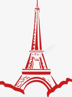 红色巴黎铁塔素材
