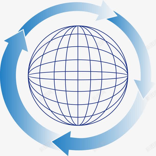 旋转地球png免抠素材_88icon https://88icon.com 360度旋转 循环 渐变 网格 蓝色