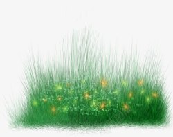 创意绿色手绘草地素材