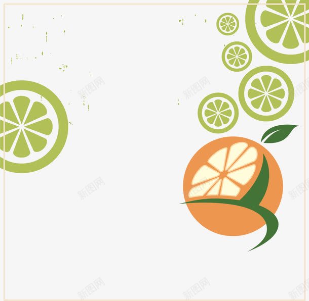 绿色简约柠檬背景png免抠素材_88icon https://88icon.com 免抠PNG 果实 柠檬 橙子 水果 简约 绿色 背景 边框纹理