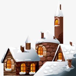雪地里的房子素材