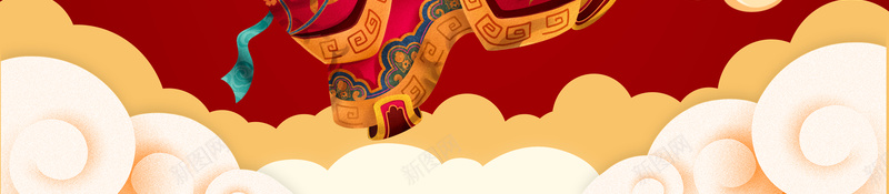 鼠年财神送金元宝psd设计背景_88icon https://88icon.com 2020 元宝 元旦 新图网 新年 灯笼 祥云 红绸 财神 鼠年