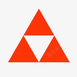 一个三角形红色白色相间正三角形高清图片
