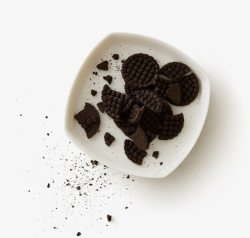 黑色巧克力饼干详情页素材