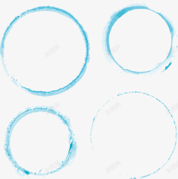 蓝色圆圈水墨画png免抠素材_88icon https://88icon.com 圆圈 水墨画 水彩圆圈 蓝色