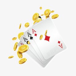 扑克牌金币和扑克牌矢量图高清图片