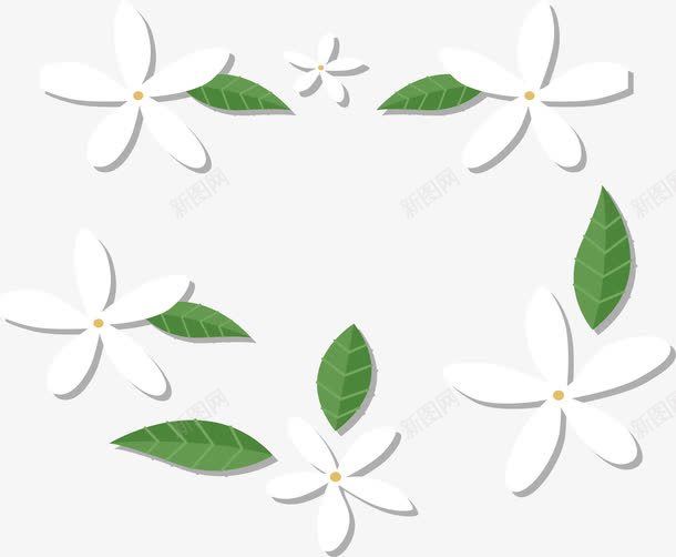 白色茉莉花纹png免抠素材_88icon https://88icon.com 洁白茉莉 白色茉莉 矢量png 茉莉 茉莉花 茉莉花纹