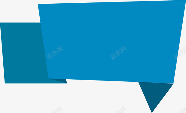 蓝色创意折叠标题框图png免抠素材_88icon https://88icon.com 彩色飘带 扁平化标题框 折叠丝带 折叠图形 标题 背景 菜单 装饰 飘带