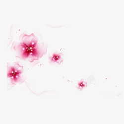 粉色花朵半透明素材