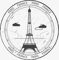纪念邮票法国巴黎铁塔高清图片