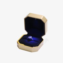 led灯发光钻戒盒求婚戒指钻戒盒子高清图片