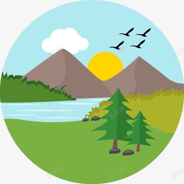 山水画手绘png免抠素材_88icon https://88icon.com PNG背景 免抠背景 免费下载 山水画手绘 广告设计 手绘卡通 矢量手绘标签