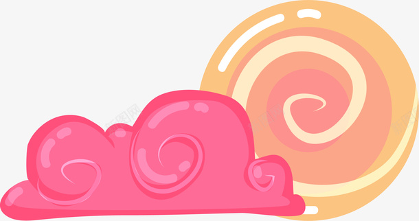 童话糖果png免抠素材_88icon https://88icon.com 卡通可爱 彩色底纹 矢量图案 粉色云朵 糖果 设计图