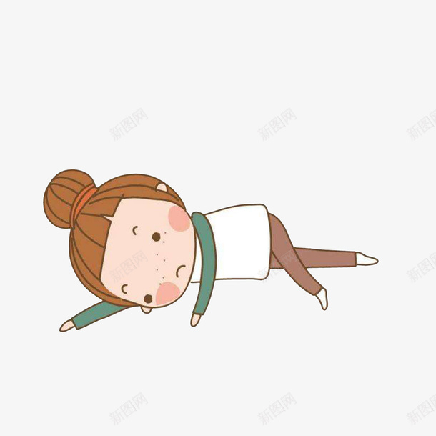 卡通侧躺在地上的小女孩png免抠素材_88icon https://88icon.com 不开心表情 侧躺在地上 卡通小女孩 心情烦闷 躺着的小孩