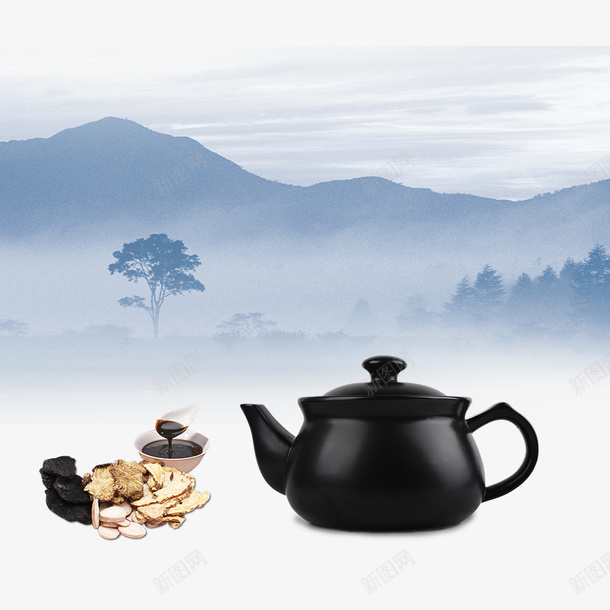 中国风水墨黑色陶瓷装饰psd免抠素材_88icon https://88icon.com 中国瓷器 中国风 居家用品 水墨山水 茶道 陶瓷包装