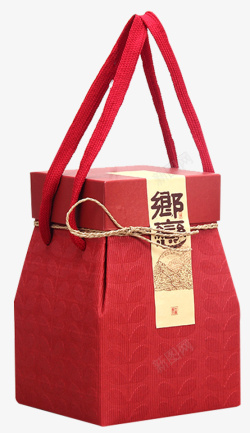 土特产干果红色瓦楞礼盒包装素材