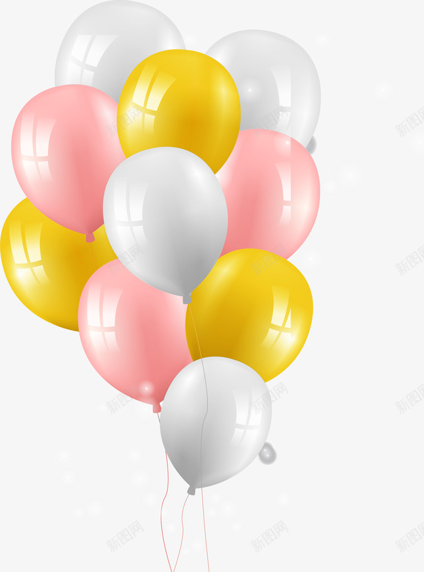 粉色小清新气球png免抠素材_88icon https://88icon.com 免扣气球 小清新气球 气球墙 粉色气球 黄色气球