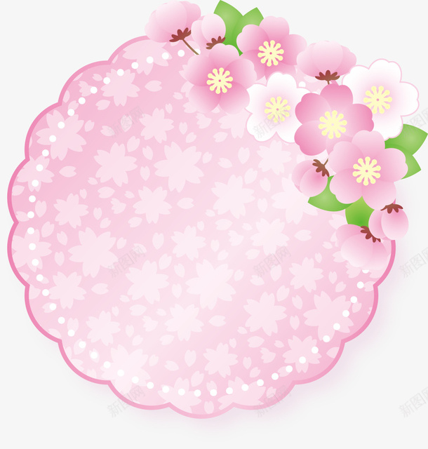 粉色春季花朵标签png免抠素材_88icon https://88icon.com 春天 春季 春日 花朵标签 花边标签 装饰图案 鲜花