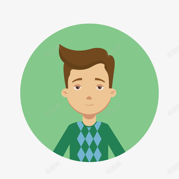 创意人物标签矢量图ai免抠素材_88icon https://88icon.com 人物头像 人物标签 圆形 头像设计 标签设计 绿色 矢量图