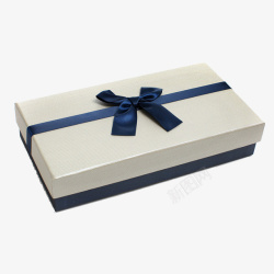 精致盒时尚高档精致风格礼物盒蓝色彩带高清图片