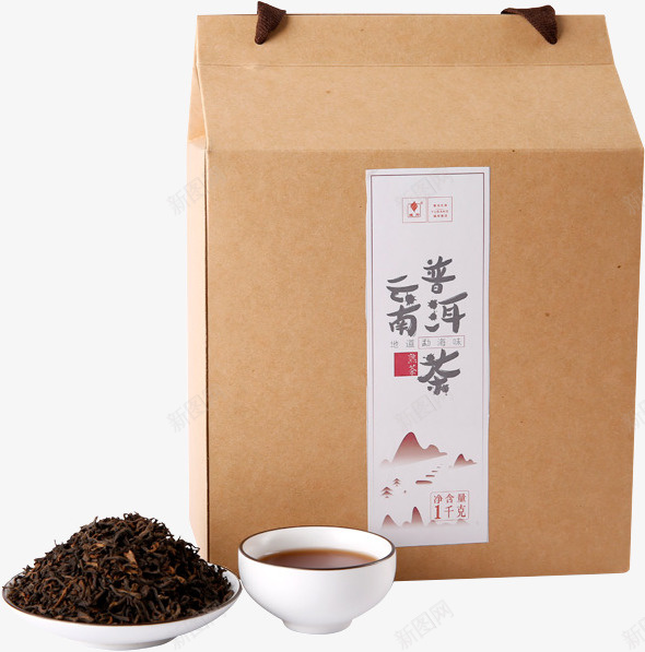 云南普洱茶产品png免抠素材_88icon https://88icon.com 普洱茶 熟茶 碗装茶汤 袋装茶