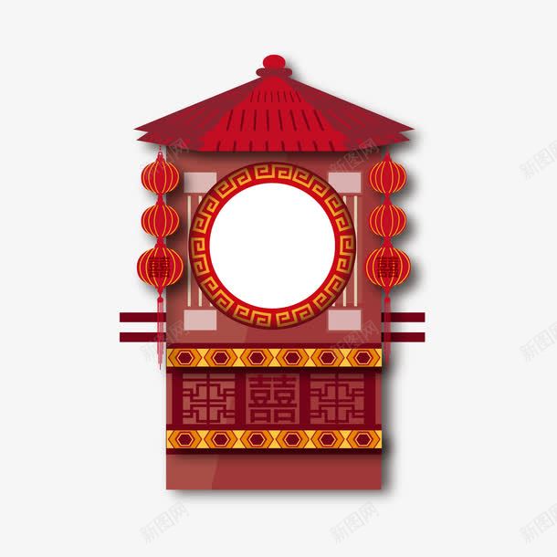 红色花轿剪贴画png免抠素材_88icon https://88icon.com 双喜字花轿轿子结婚婚礼喜字 婚礼花轿