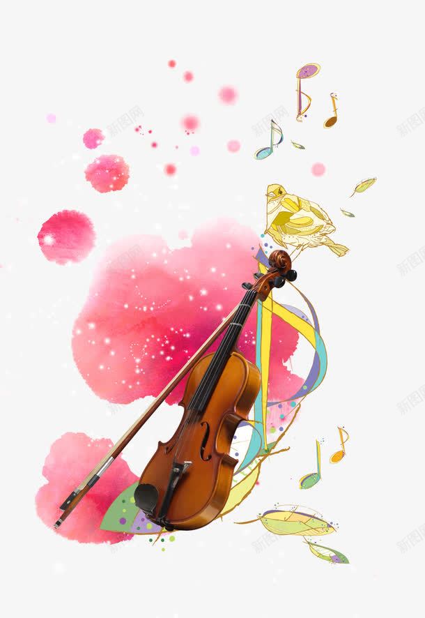 小提琴海报png免抠素材_88icon https://88icon.com 乐器 小提琴 新年音乐会 海报素材 音乐会 音乐符