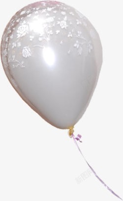 白色梦幻花纹气球素材